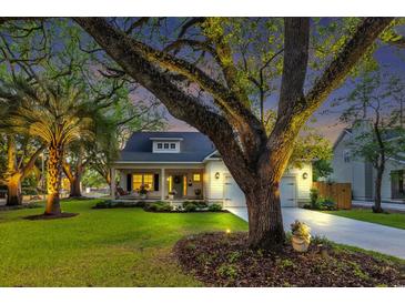 Charming home featuring a manicured lawn, mature trees, and a welcoming front porch, offering great curb appeal at 915 Palmetto St., Georgetown, SC 29440