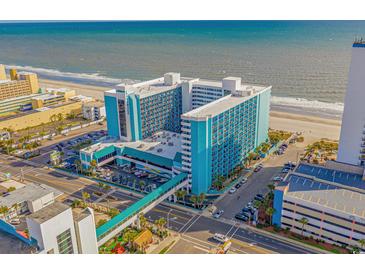 Stunning aerial view of the hotel, showcasing its beachfront location and access to the sandy shores at 1501 S Ocean Blvd. # 1410, Myrtle Beach, SC 29577
