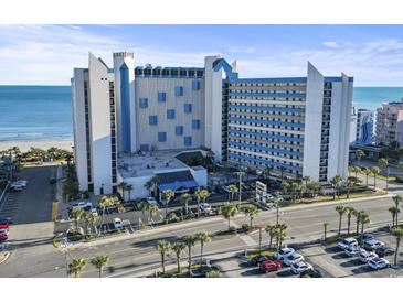Oceanfront resort showcasing stunning architectural details and convenient parking at 7100 N Ocean Blvd. # 204, Myrtle Beach, SC 29572