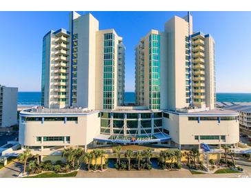 A vista of a luxury beach resort featuring modern architecture and ocean views at 304 N Ocean Blvd. # 1113, North Myrtle Beach, SC 29582