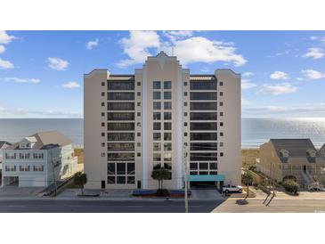 Beautiful oceanfront condo building with a clean, architectural design and amazing ocean views at 4000 North Ocean Blvd. # 1002, North Myrtle Beach, SC 29582