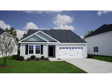 Charming one-story home with a well-manicured lawn and attached garage at 245 Nw Mayflower Dr., Calabash, NC 28467