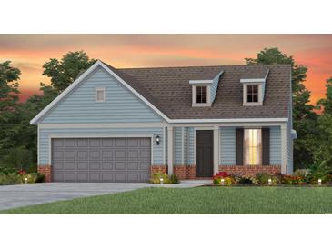Charming single-Gathering home with a two-car garage, dormer windows, and welcoming front porch at 1423 Winding Creek Way, Myrtle Beach, SC 29588