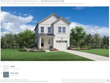 Charming two-story home with white siding, front porch, and well-manicured lawn at 2408 Hillbourne Loop, North Myrtle Beach, SC 29582