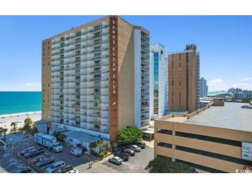Oceanfront condo building, Sands Ocean Club, offers stunning views and convenient parking at 9550 Shore Dr. # 1523, Myrtle Beach, SC 29572