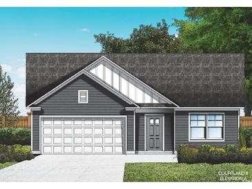 Charming single-story home featuring a symmetrical facade, attached garage, and professionally landscaped yard at 122 Westfield Circle, Conway, SC 29526