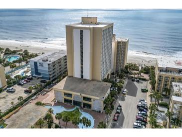 Enjoy this resort aerial view with beach access, an outdoor pool and convenient parking at 1207 S Ocean Blvd. # 51312, Myrtle Beach, SC 29577