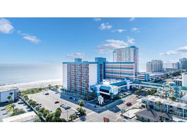 Beautiful aerial view of the beachfront resort with pools, parking, and access to the ocean at 1501 S Ocean Blvd. # 351, Myrtle Beach, SC 29577