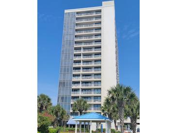 Modern high-rise condo building featuring private balconies and ocean views at 5511 Ocean Blvd. N # 805, Myrtle Beach, SC 29577