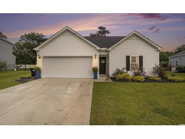 Charming one-story home with a well-maintained lawn, a two-car garage, and tasteful landscaping at 247 Grove Park Grove Park Loop, Murrells Inlet, SC 29576