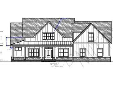 Front exterior elevation of a charming two-story home featuring a welcoming porch at 8016 Old Reaves Ferry Rd., Conway, SC 29526