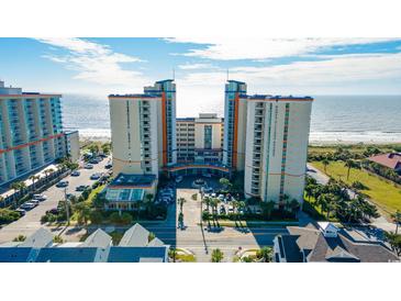 Stunning aerial view of resort with the ocean in the background on a sunny day at 5300 N Ocean Blvd. # 442, Myrtle Beach, SC 29577