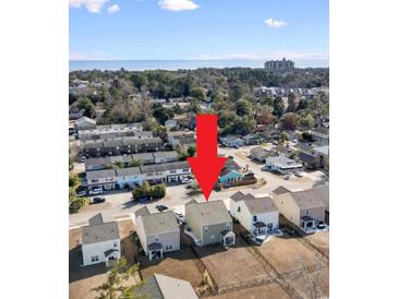 An aerial view of a residential neighborhood near the beach at 6619 Colonial Dr., Myrtle Beach, SC 29572