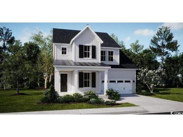 Charming two-story home with a welcoming front porch and a well-manicured lawn at 222 Atlantic Breeze St., Myrtle Beach, SC 29572