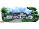 Rendering showcasing a grand two-story home with symmetrical design and lush landscaping at 4302 Gray Heron Dr., North Myrtle Beach, SC 29582