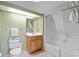 Clean bathroom with essential ammenities, vanity and tub-shower combo at 2301 S Ocean Blvd. # 621, Myrtle Beach, SC 29577
