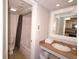 Clean bathroom with white sink, countertop, and a shower/tub combination at 1501 S Ocean Blvd. # 1048, Myrtle Beach, SC 29577