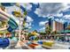 Colorful waterslides at the waterpark offering hours of fun and entertainment at 1501 S Ocean Blvd. # 1048, Myrtle Beach, SC 29577