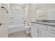 Bright bathroom features a shower-tub combo and granite vanity top at 546 Beckham Ct., Murrells Inlet, SC 29576