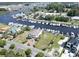 Aerial view of waterfront homes and marina at 1316 Marina Bay Dr., North Myrtle Beach, SC 29582