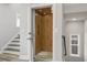 A modern elevator with wood paneling provides easy access to all levels of the home at 1316 Marina Bay Dr., North Myrtle Beach, SC 29582