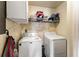 Convenient laundry room with washer, dryer, storage shelves and playful decor at 4396 Baldwin Ave. # 47, Little River, SC 29566