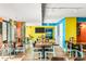Dining area with tables, chairs, bright walls and a television at 2401 S Ocean Blvd. # 1156, Myrtle Beach, SC 29577