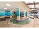 Indoor lazy river pool with cartoon ocean-themed wall decor at 2401 S Ocean Blvd. # 1156, Myrtle Beach, SC 29577