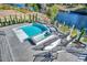 Aerial view of expansive pool, spa, and patio area at 9185 Marina Pkwy., Myrtle Beach, SC 29572