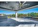 Covered patio with ceiling fans and waterway views at 9185 Marina Pkwy., Myrtle Beach, SC 29572