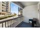 Enjoy ocean breezes and views from this private balcony with comfortable seating at 6000 N Ocean Blvd. # 131, North Myrtle Beach, SC 29582