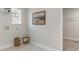 Clean and organized laundry room featuring tile flooring, shelves, and space for appliances at 120 Fair Meadow Ct., Loris, SC 29569