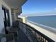 Relaxing balcony offers stunning ocean views and lounge seating at 8500 Margate Circle # 2005, Myrtle Beach, SC 29572