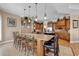 Large kitchen island with seating and custom wood cabinets and stainless appliances at 816 Waterton Ave., Myrtle Beach, SC 29579