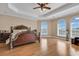 Spacious main bedroom with a decorative bed frame and lots of natural light at 816 Waterton Ave., Myrtle Beach, SC 29579