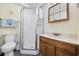 Cozy bathroom featuring vanity, toilet and glass shower at 9600 Shore Dr. # A-102, Myrtle Beach, SC 29572