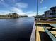 Beautiful water view featuring a pier, benches and picnic tables at a condo community at 220 Landing Rd. # I, North Myrtle Beach, SC 29582