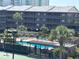 Beautiful aerial view of the community pool and manicured landscape at 212 2Nd Ave. N # 362, North Myrtle Beach, SC 29582