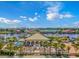 Aerial view of Marina Bar and Grill along the waterfront, perfect for dining at 5303 Pheasant Dr., North Myrtle Beach, SC 29582