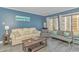 Cozy living room boasts ocean views, comfortable seating, and coastal decor at 1605 S Ocean Blvd. # 410, Myrtle Beach, SC 29577