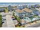 Aerial showing beach house with private pool and parking area, near the beach at 5207 Ocean Blvd. N, North Myrtle Beach, SC 29582