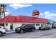 Hawkins Restaurant with red roof and cars parked at 1509 Crooked Hook Rd., North Myrtle Beach, SC 29582