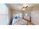 Bedroom with a queen bed, ceiling fan, and light wood floors at 81 Delray Dr. # 3-D, Murrells Inlet, SC 29576