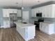 Stylish kitchen with white cabinetry, stainless steel appliances, and a center island with seating, perfect for entertaining at 1738 Cenith Dr., North Myrtle Beach, SC 29582