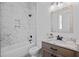 Modern bathroom with marble shower and vanity at 933 Bluffview Dr., Myrtle Beach, SC 29579