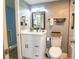 Updated bathroom featuring a modern vanity with storage and stylish fixtures, plus tiled shower at 5800 N Ocean Blvd. # 705, North Myrtle Beach, SC 29582