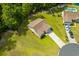 Aerial view of the home with a long driveway and a lush lawn at 252 Timber Run Dr., Georgetown, SC 29440