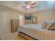 Bright bedroom with ceiling fan and built-in dresser space at 252 Timber Run Dr., Georgetown, SC 29440