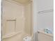 Clean bathroom with shower and toilet at 2000 S Ocean Blvd. # 203V, Myrtle Beach, SC 29577