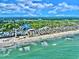 Breathtaking aerial view capturing the coastline, sandy beach, and surrounding community under a vibrant sky at 6001 - 1795 S Kings Hwy., Myrtle Beach, SC 29575